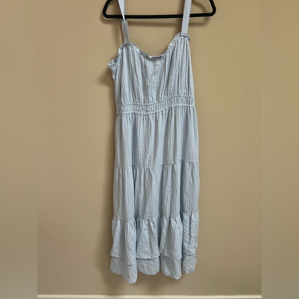 PAIGE Blue Tiered dress- size L - Picture 4 of 11